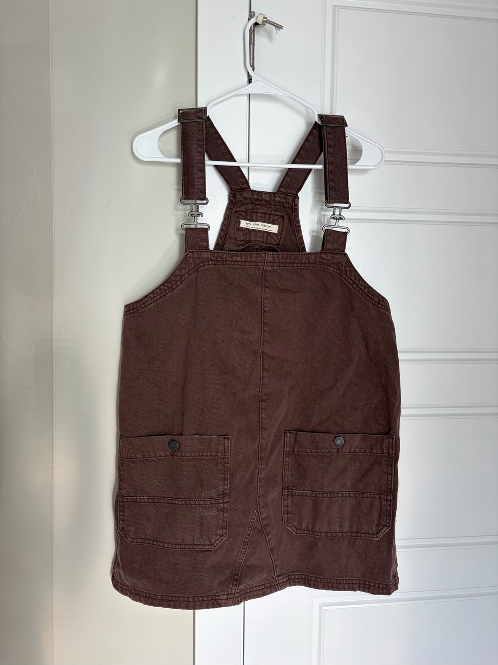 We The Free Chocolate Brown Overall Mini Dress
